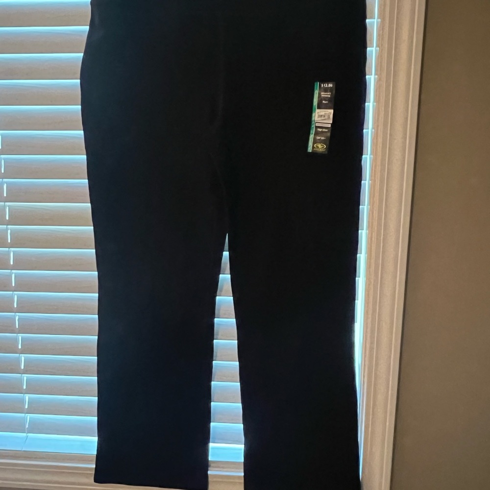 Athletic jersey yoga pants- black